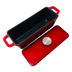 Vente en gros de moule à pain en fonte émaillée moule à pain en fonte avec couvercle rectangulaire moule à pain en étain ustensiles de cuisson - Product Image 1