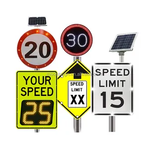 Manufacturing solar radar speed powered led sign display digital street name sign road traffic sign led display