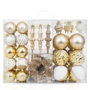 Luxus DIY Bulk Bauble Artikel Zubehör Weihnachts dekoration Produkte Geschenke Kunststoff Ball Ornamente