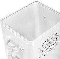 Boîte en métal blanche pour rangement domestique et organisation, style ferme, support pour distributeur de savon, couvercle à cuillère, rangement pour lessive