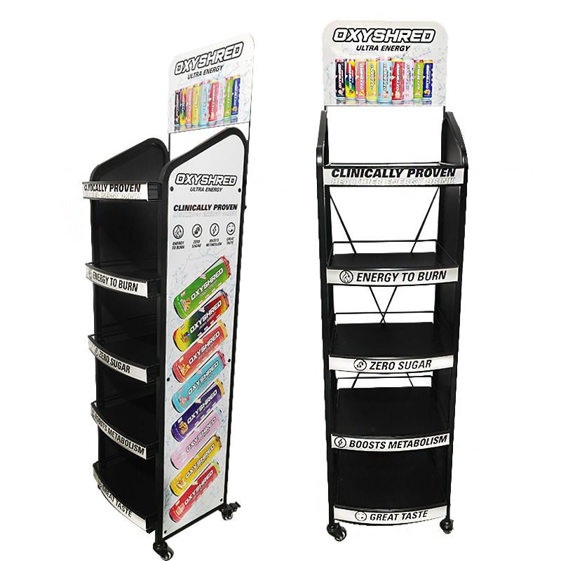 Apache Custom Metal Beverage Display Rack for Beverage Bottles and Beer Cans for Supermarkets or Liquor Stores — view 1