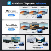 14 in 1 USB C Docking Station Dual HDMI DP 4K 60Hz Triple Display 10Gbps Type C Hub 100W PD RJ45 untuk Laptop PC