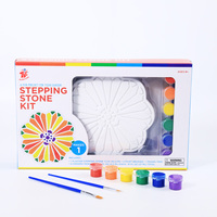 Kit Batu Taman Lukis Sendiri Ramah Lingkungan TBC Best Crafts Bersertifikat ASTM 2 Kuas Hadiah Ulang Tahun Bunga