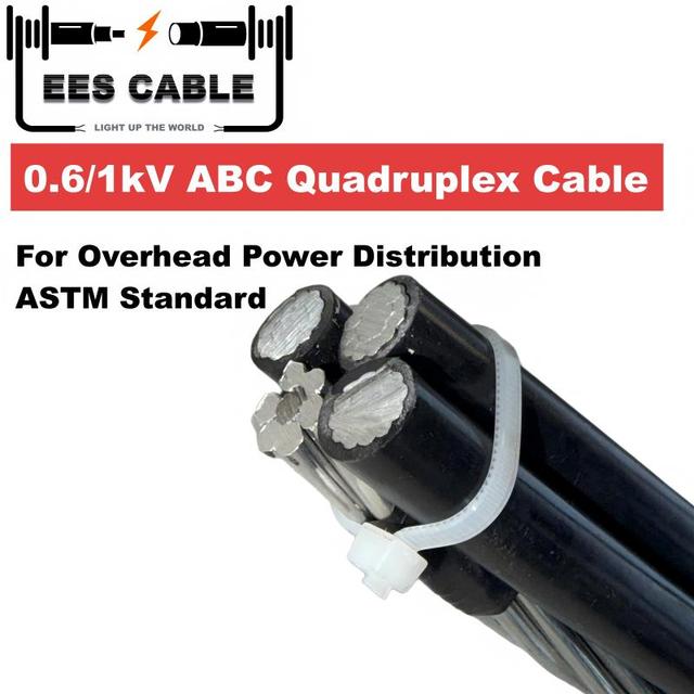 0.6/1kV Overhead Aluminum Conductor XLPE ABC Cable Quadruplex 1/0 AWG 336.4 AWG ASTM Standard for Power Distribution Greece