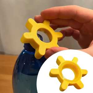 Abridor de Botellas Multifuncional Único, Abridor de Botellas Giratorio de Plástico Amarillo, Accesorios de Bar, Herramienta de Cocina - Product Image 3
