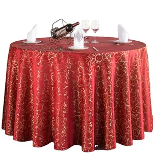 100% Polyester And Jacquard Design Table Linens Round Table Cloth