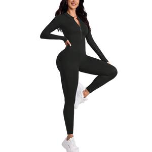 <span class=keywords><strong>Mono</strong></span> deportivo sin costuras con <span class=keywords><strong>espalda</strong></span> hueca, de cintura alta, manga larga, cómodo y elástico, de una pieza. - Product Image 5