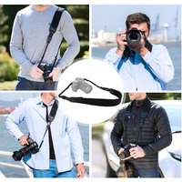 Sangle de cou pour appareil photo en néoprène souple avec logo personnalisé, rembourrée et confortable, pour appareil photo reflex numérique et hybride