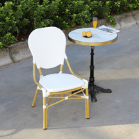 Chaise de jardin en aluminium et rotin PE tressé, motif papillon, fabriquée à la main en usine, pour terrasse et bistro