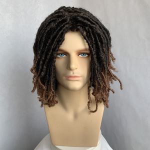Peluca Corta Trenzada Afro <span class=keywords><strong>para</strong></span> Hombre Joven, Estilo Rastas, de Fibra Sintética, Transpirable, con Capas, Rizos Sintéticos, Resistente al Calor, de Ganchillo - Product Image 1
