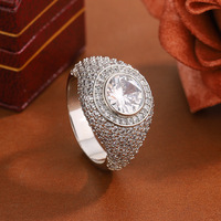 Bague Fleur en Laiton Plaqué Or Véritable avec Micro-Pavé de Zircons, Style Hip Hop, Bijou Cadeau pour Fête, Certifié CNAS, Vente en Gros, 1 Pièce en Stock
