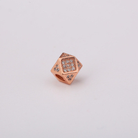Juya — perles en laiton, cubique, pour la fabrication de bijoux, création artisanale, perles en CZ, espaceurs de pavage, perles Polygonal à gros trous pour le bricolage