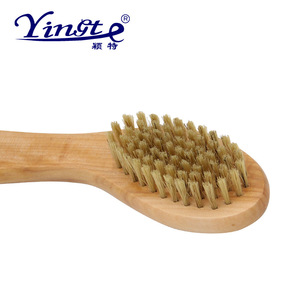 Yinote <b>Shoe</b> <b>Brush</b> Pig Hair Wooden Handle Soft Bristles Leather <b>Shoe</b> Cleaning <b>Brush</b> - Product Image 5