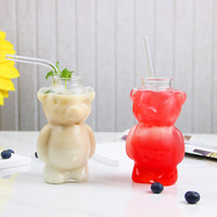 Vente en gros d'ours en peluche de dessin animé mignon de célébrité internet créatif tasse en verre eau café jus lait tasse