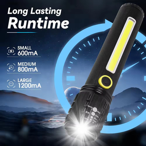 Hot New ánh sáng được xây dựng trong pin Kính thiên văn zoom COB USB có thể sạc lại hợp kim nhôm <span class=keywords><strong>Led</strong></span> Ngọn Đuốc Đèn chiến thuật đèn pin - Product Image 2