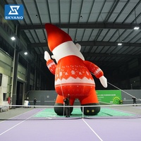 Énorme père noël gonflable en peluche grande barbe pour la décoration de Noël