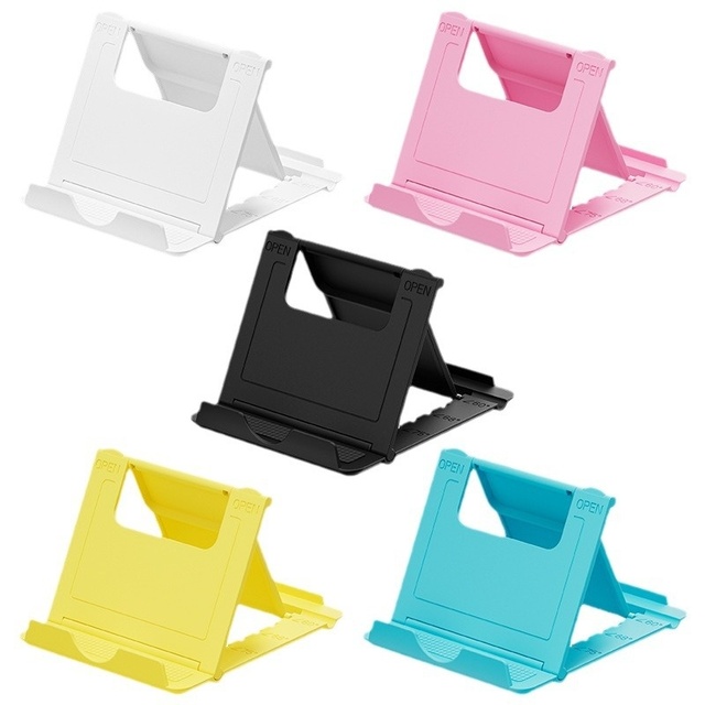 High Quality Simple Desktop Universal Foldable Phone and Tablet Stand Lazy Design with Durable Plastic Material
