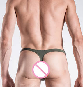 2022 nueva moda personalizada hombres cintura baja malla Sexy divertido Bikini espalda vacía T pantalones suspensorio T-string calzoncillos Pantalones cortos ropa interior para <span class=keywords><strong>Gay</strong></span> - Product Image 2