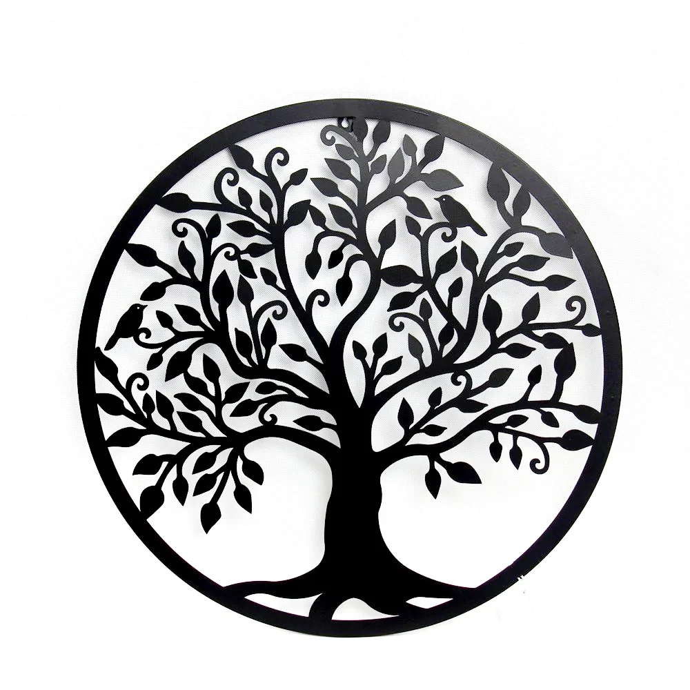 Wholesale Christmas Decorations Metal Round Tree of Life Art Picture Wall Decor Iron Wall Decor
