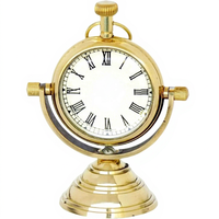 Large gamme de horloges de bureau de style trophée en laiton vintage de la marque Vintage Life Inc., idéales pour la décoration de bureau et les collections.