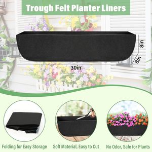 Forros de tela negra para cajas de ventana, forros de fieltro cuadrados para macetas, forros de repuesto de tela no tejida para cestas colgantes de flores y <span class=keywords><strong>plantas</strong></span>. - Product Image 2