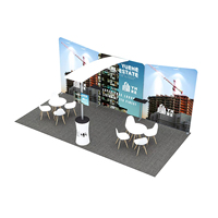 2025 10x20 stand de salon créatif stand en aluminium de tissu de Tension Portable pour les expositions intérieures
