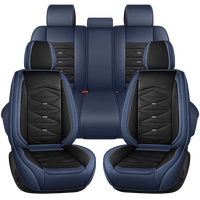 Housses de siège de voiture AUDLY Deluxe Design Sports Style, ensemble complet en cuir PU 5D, toutes saisons, 8 pièces, ajustement universel pour SUV