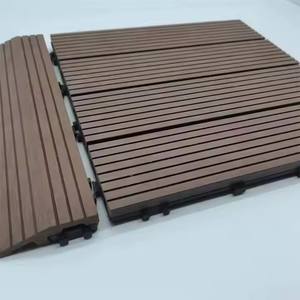 SHENGCHENG Wpc Outdoor Deck Tiles Waterproof Anti-UV 30*30cm Click Locking Interlocking Garden Terrace Decking Tile - Product Image 4