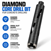 Foret diamanté à portée profonde avec longues fentes de dépoussiérage pour le perçage du béton et de la maçonnerie