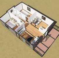 Maison conteneur préfabriquée en acier, populaire et économique, 2-3 chambres, facile à installer, mobile et extensible, avec salle de bain, pour appartement ou école