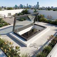 Ventana de Techo de Vidrio de Aluminio de Alta Resistencia con Apertura de 70 Grados para Techos Planos, Diseño Impermeable para Villas, Iluminación Natural