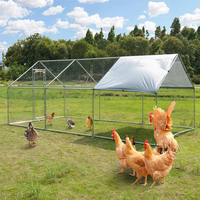 Grand Poulailler Abordable avec Enclos de Course et Cage à Poules