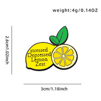 Bulk op maat gemaakte grappige citroen fruit thema metalen emaille badge slogan quote revers speld voor dagelijkse mode cadeau promotie op voorraad