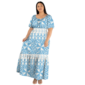 Vestido Elegante de Fibra de Leche para Mujer, Talla Grande, Color <span class=keywords><strong>Azul</strong></span> Rey, Largo hasta la Rodilla, Estilo Hawaiano, para Oficina, 2026 - Product Image 1