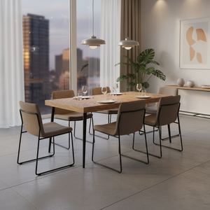 Luxury Solid Wood <b>Dining</b> <b>Table</b> Set with <b>Dining</b> Chairs-Restaurant-Style Modern Design for Hotel & Gym Use - Product Image 3