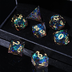 MINI PLANET Jeu de dés DND colorés Galaxie, dés polyédriques en résine à bords tranchants pour TRPG, vente en gros, jeu de dés DND personnalisé - Product Image 4