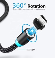 Câble de charge rapide USB Type C magnétique tressé en nylon 3-en-1, câble de synchronisation de données multi-usages pour ordinateur, câble de charge pour téléphone