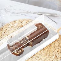 Rectangle Marbre Motif Transparent En Plastique Gâteau Plateau Couvercles Lucite Couverture Pâtisserie Vitrine Dessert Titulaire Cookie Boîtes De Rangement Bacs