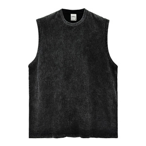 ملابس رياضية كلاسيكية مغسولة بحافة Gsm مقاس كبير للرجال ، ملابس رياضية بحجم كبير وطحن بحجم كبير وأسطح للدبابات - Product Image 1