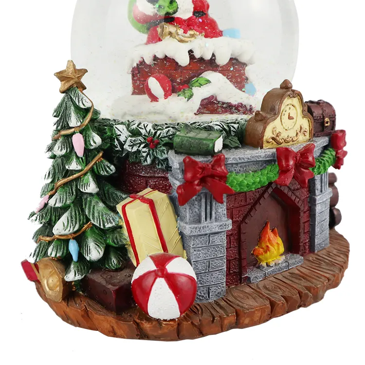 Groothandel Hars Home Decoratieve Muziekdoos Gift Water Bal Custom Kerst Sneeuwbol