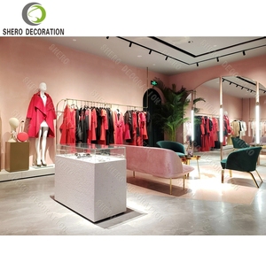 Luxury Lady Boutique Clothing Shop Interior Design Custom Garment Display Rack For Luxury Clothing Store Furniture - Product Image 1