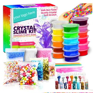 New Kids DIY Colorful Solid Form Liquid Plasticine Slime Non-toxic Clear Crystal Slime Set DIY Educational Toy Set