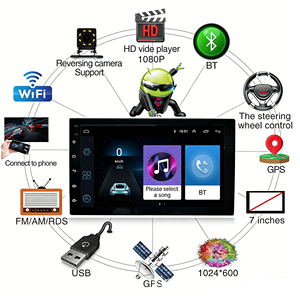 เครื่องเล่นมัลติมีเดียไร้สาย CarPlay ระบบ Android IOS ขนาด 7/9/10 นิ้ว หน้าจอสัมผัส HD พร้อมระบบนำทาง GPS บลูทูธ WIFI กล้องมองหลัง รถยนต์ เครื่องเล่น MP5 - Product Image 4