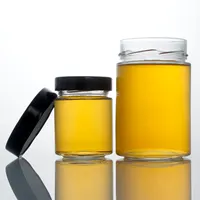 Vaso di vetro su misura della spezia dell'inceppamento della salsa di miele di stoccaggio dell'alimento di 3oz 6oz 8oz 16oz con il coperchio di plastica di alluminio del coperchio di latta