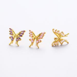 Boucles d'oreilles papillon 316L en acier inoxydable, clips d'oreille non-percés, bijoux de <span class=keywords><strong>piercing</strong></span>, vente chaude - Product Image 2