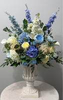 Offre Spéciale : Bouquet d'hortensias artificiels, fleurs naturelles et artificielles au toucher réel, boule de fleurs sauvages blanches et bleues, lys calla, centre de table de mariage