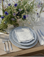 Service de vaisselle Joy, assiettes en céramique à motif en treillis bleu, ensemble d'assiettes à dîner