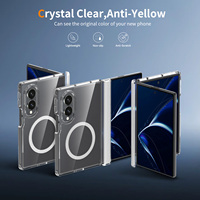 Étui pour Samsung Z Fold 8, étui de téléphone portable pliable transparent magnétique avec protection de la charnière, anti-rayures, antichoc