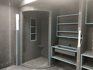 12mm <span class=keywords><strong>wedi</strong></span> Hội Đồng Quản trị thay thế dễ dàng-gian hàng không thấm nước sợi xi măng mặt XPS gạch backer tấm cách nhiệt - Product Image 5