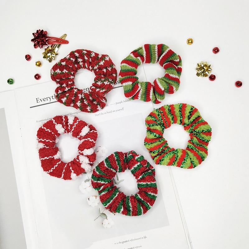 Рождественская резинка для волос модные праздничные резинки для волос для густых волос оптом заколка для волос для конского хвоста